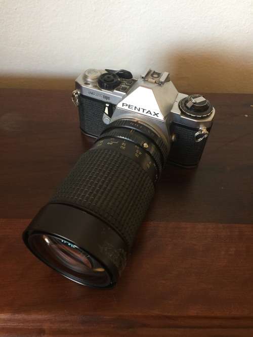 Pentax ME Super with 35-200mm Tokina lens