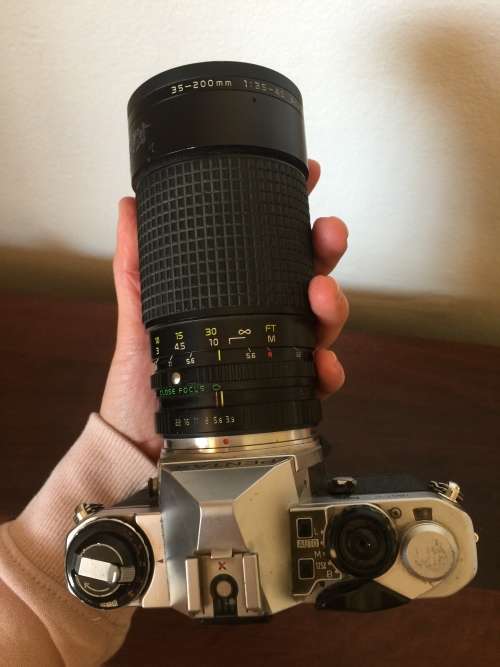 Pentax ME Super with 35-200mm Tokina lens