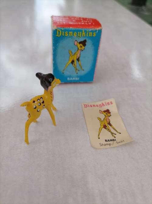 Disney Disneykins BAMBI With Stamp - 1961 by Marx Toys - Hand Painted - Highly Collectable - Box