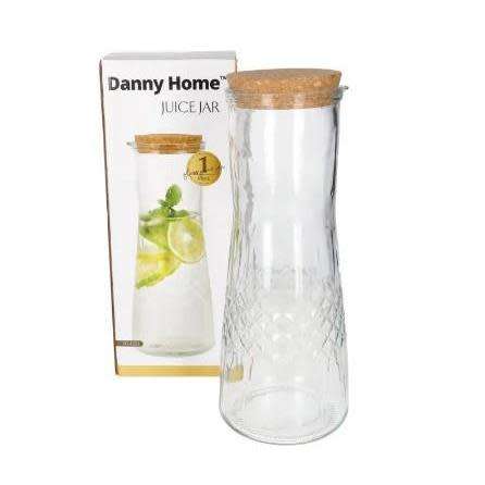 Glass Juice Jar With Wooden Lid 12.5cm