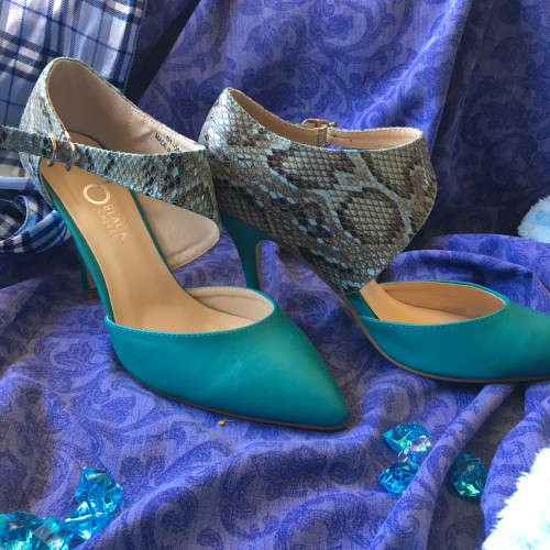 Black Cherry Turquoise Snake Skin Shoes