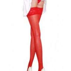 Red Sheer Thigh Stockings
