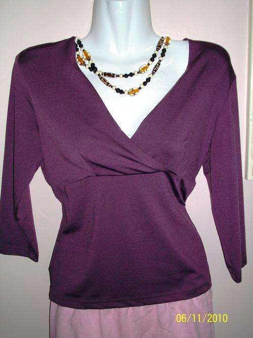 Stylish Satin feel - Purple Top (M) from the USA