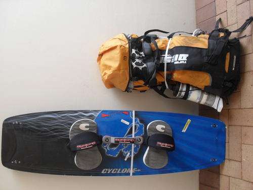 Kiteboard and kite