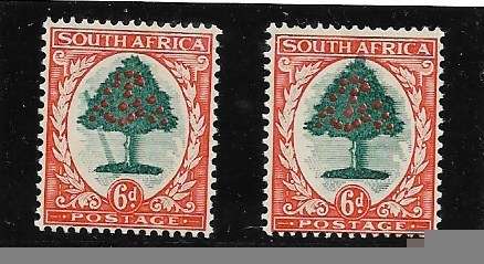 UNION OF SOUTH AFRICA. 1933-1948 6d MNH Singles with Varieties