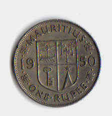 Mauritius 1950 One Rupee