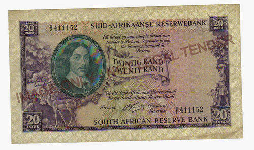 Scarce G Rissik 1st issue R20 D2 prefix EF