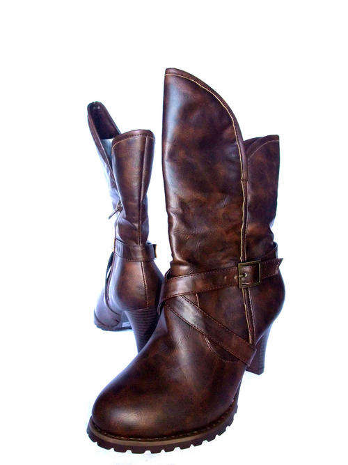 Cowgirl Leatherette Non Slip Brown Boot Cotton Inner SA Size: 7