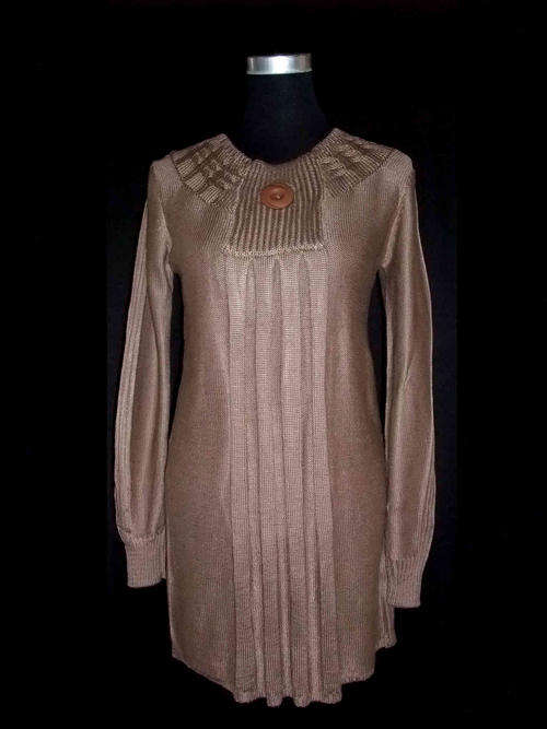 ELEGANT KNITTED DRESS CAMEL