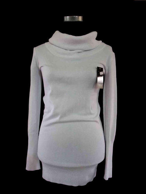 Pure Simple Turtleneck Dress White