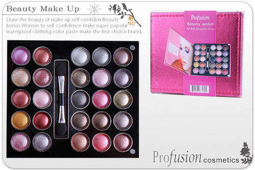 USA Profusion ** 25 EYESHADOW BEAUTY WALLET COLOR PINK