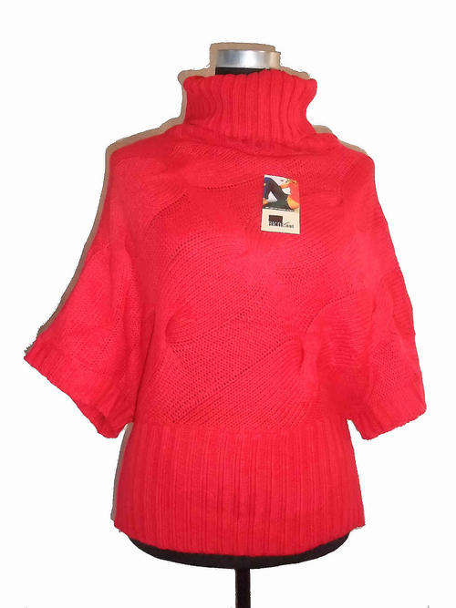 Turtleneck Fashion Pullover Sweater Red