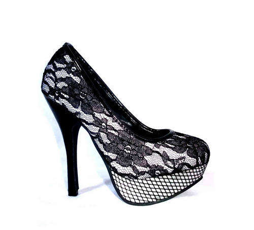 High Heel Lace Platform Pumps Size 5