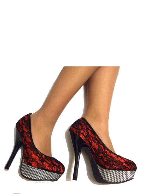 Party High Heel Lace Platform Pumps Size 3