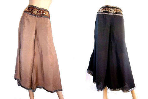 Stylish Wide Leg Pants / Divided Skirt Camel,Black 28-36