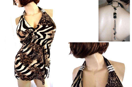 Wild Halter Neck Brown Top 34/36