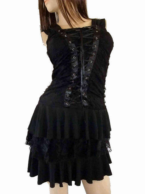 Corset Lace Dress Black 34