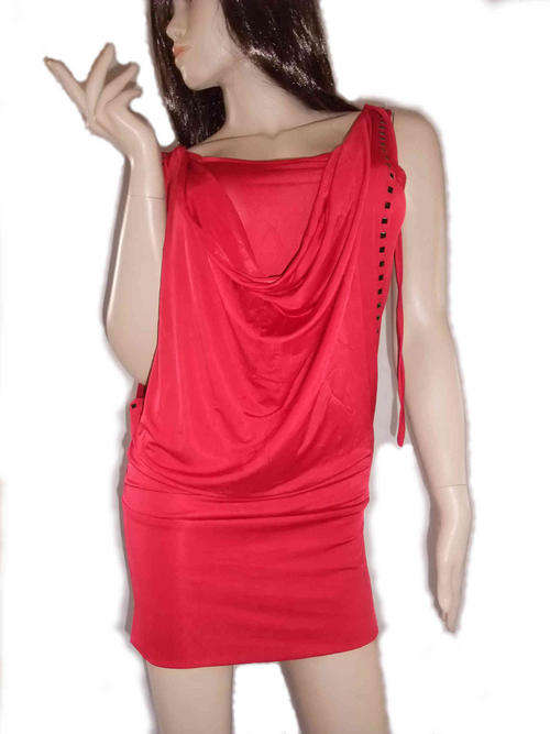 Multi Layered Drop Front  Red Top/Dress 36/38