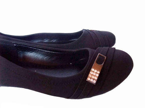 Black Diamante Pumps Flat Shoes Size 6