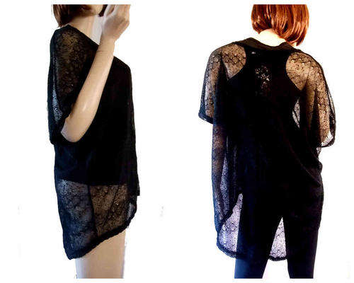 2 Piece High Low Black Top Size 36-38