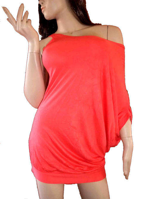 Drop Shoulder Trendy Top Orange 36/38
