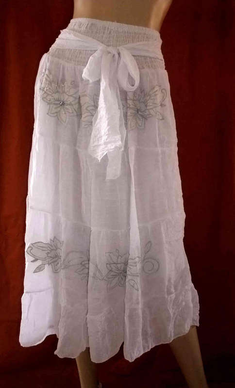 Stylish White Skirt Free Size