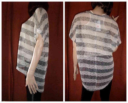 Sale *-* 2 Piece High Low Grey/Cream Top Size 38/40