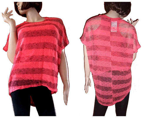 2 Piece High Low Dark Pink Top Size 38/40