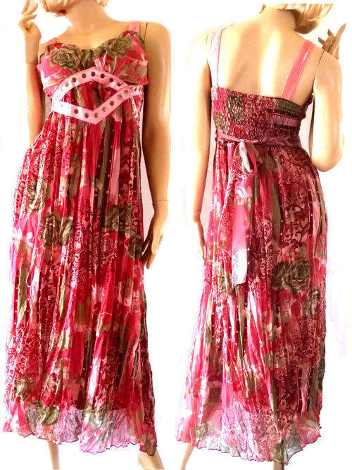 Stylish Bohemian Chiffon Maxi Dress Lined 32/34