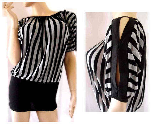 Stylish Slim Open Arm Cotton Long Top One Size
