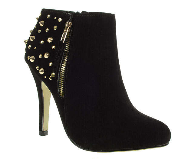 UK Barratts Shoes / Truffle Zip Detail Studded Shoe Boots Sizes Available 4,5,6,7