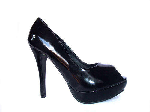 Stunning Peep Toe Platform Black Size 5