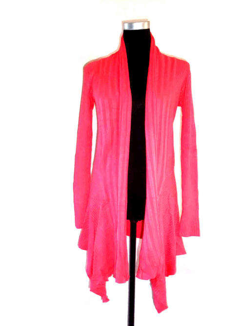 * * S a l e * *Long Waterfall Cardigan Pink Free Size