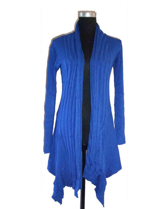 Long Waterfall Cardigan Blue Free Size