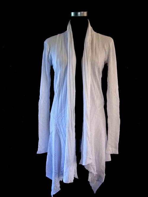 Long Waterfall Cardigan White Free Size