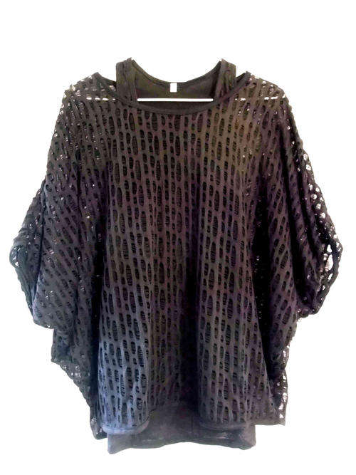 ** SALE ** 2 Piece Cotton Black Long Top Size 36/38