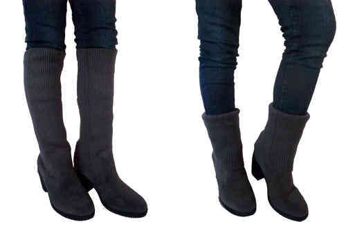 DARK GREY SOCK BOOTS SIZE 6