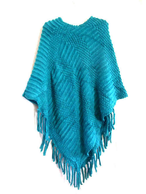 Teal Blue Light Poncho One Size