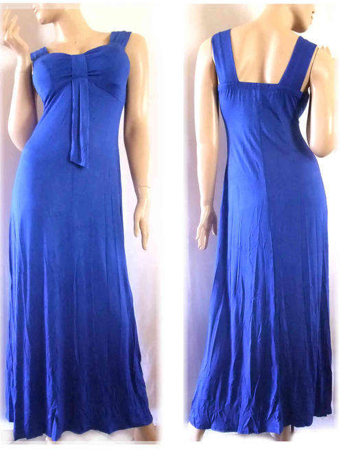 Simply Elegant Cotton Royal Blue Maxi Dress Size 30-34