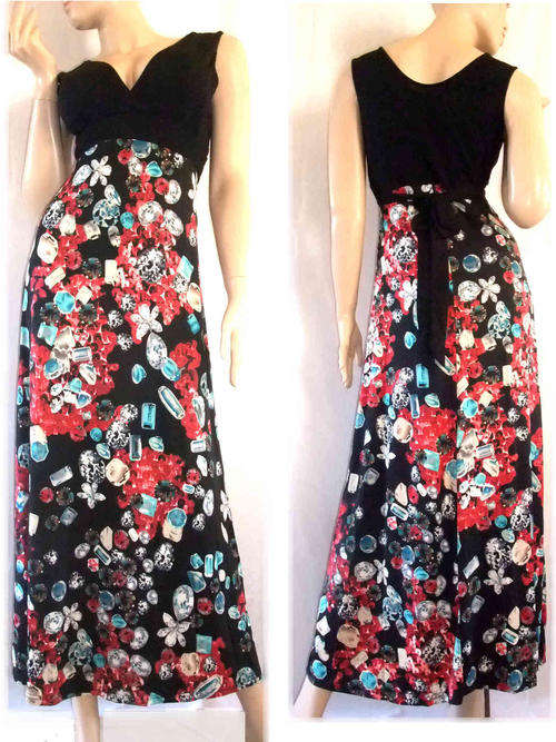 Elegant & Sexy Deep V-neck Maxi Dress Size 40/42