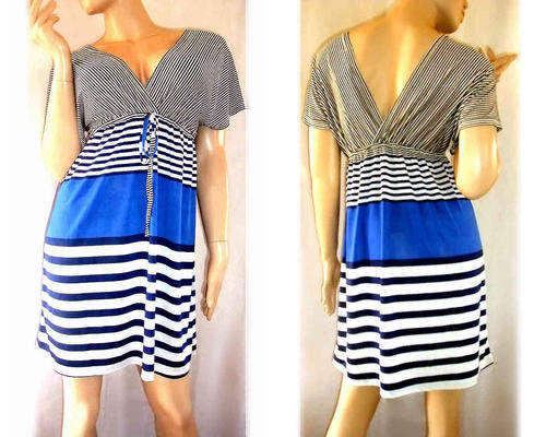 Double V-neck Short Dress 32/34