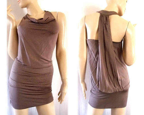 Sexy Bare Back Long Top/Dress Brown Size 30/32