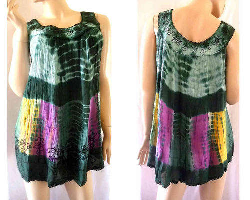 Stylish Plus Size Embroidered Rayon Tunic Top