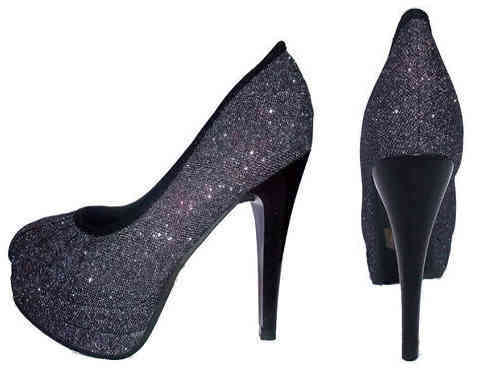 Stunning Glitter High Heel Platform Pumps Size 7