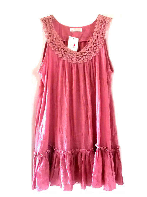 Embroidered Sleeveless Long Tunic Top 1 Size (32-38)