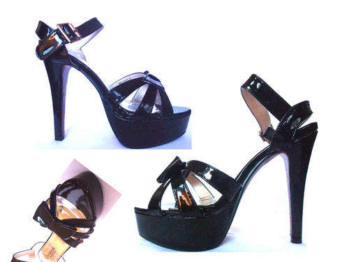 Savannah High Heels Platform Bow Black Size 3