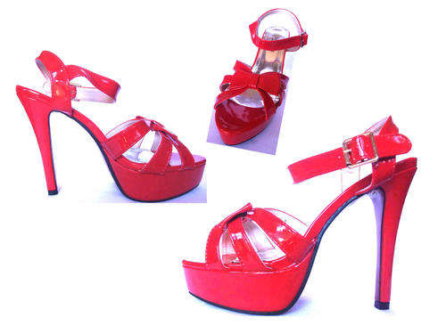 Savannah High Heels Platform Bow Red Size 5
