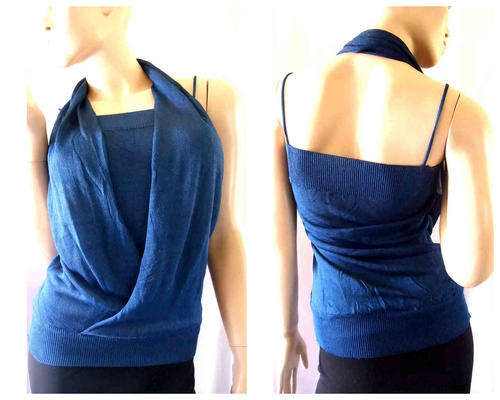 Halter Scarf Top 1 Size (30-34) Midnight Blue