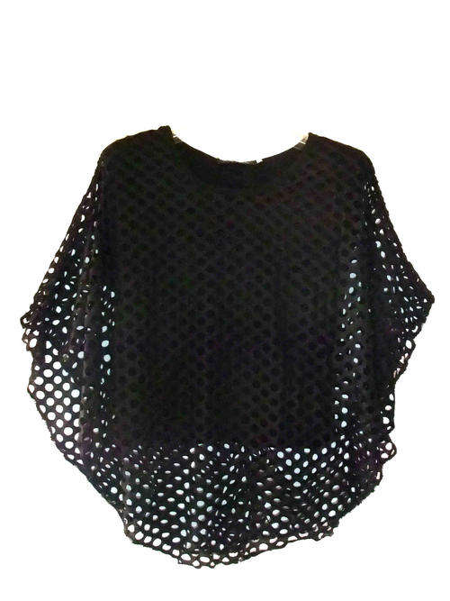 Comfy 2 in 1 Cotton Net Top Black Size 34/36