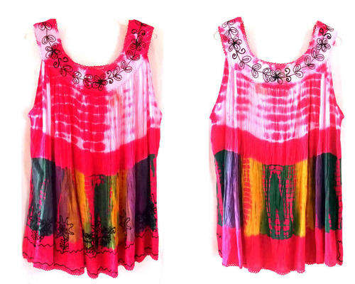 Stylish Plus Size Embroidered Rayon Tunic Top